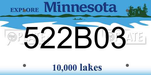 522B03 Minnesota License Plate