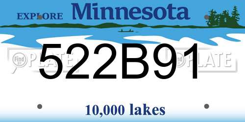 522B91 Minnesota License Plate