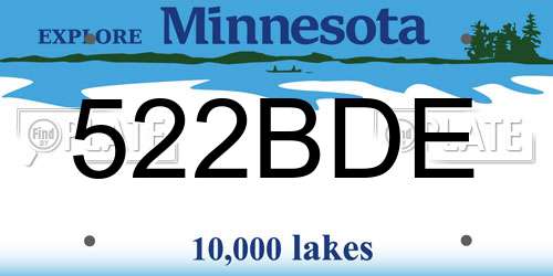 522BDE Minnesota License Plate