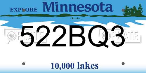 522BQ3 Minnesota License Plate
