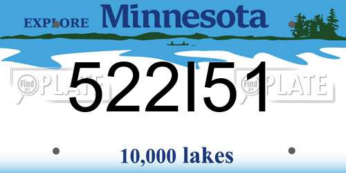 522I51 Minnesota License Plate