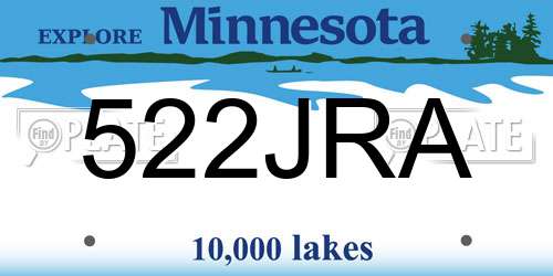 522JRA Minnesota License Plate