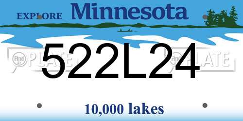 522L24 Minnesota License Plate
