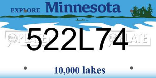 522L74 Minnesota License Plate