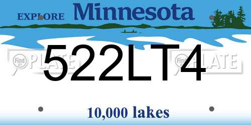 522LT4 Minnesota License Plate