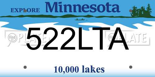 522LTA Minnesota License Plate