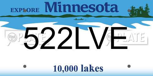 522LVE Minnesota License Plate