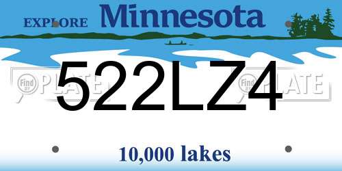 522LZ4 Minnesota License Plate