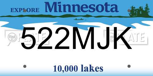 522MJK Minnesota License Plate