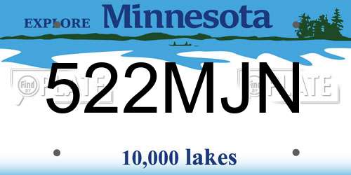 522MJN Minnesota License Plate