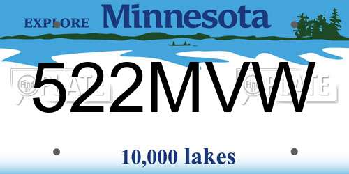 522MVW Minnesota License Plate