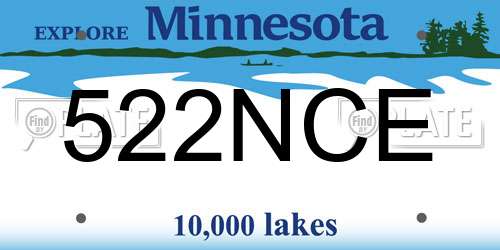 522NCE Minnesota License Plate