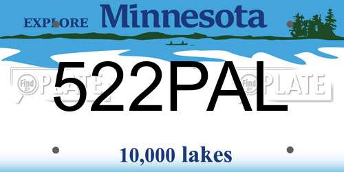 522PAL Minnesota License Plate
