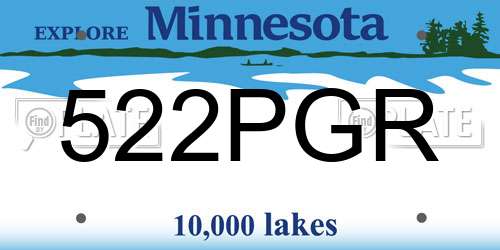 522PGR Minnesota License Plate