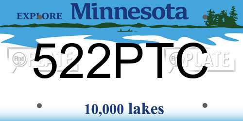 522PTC Minnesota License Plate