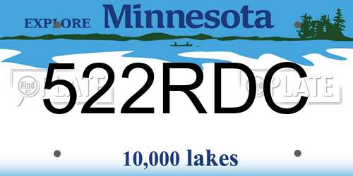 522RDC Minnesota License Plate