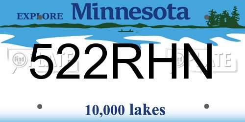 522RHN Minnesota License Plate
