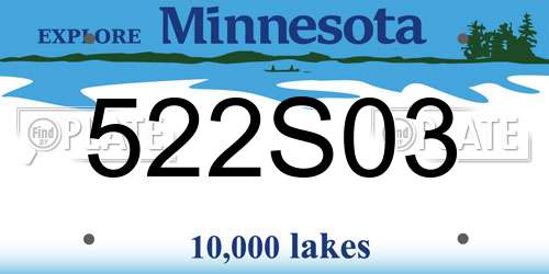 522S03 Minnesota License Plate