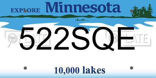 522SQE Minnesota License Plate