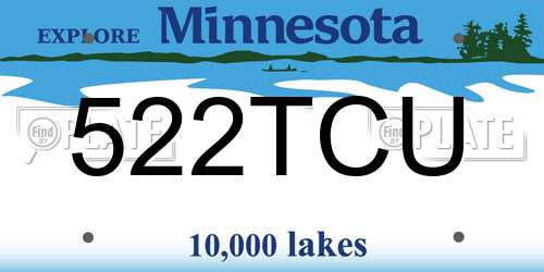 522TCU Minnesota License Plate