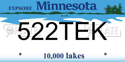 522TEK Minnesota License Plate
