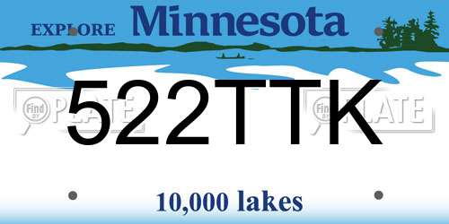 522TTK Minnesota License Plate