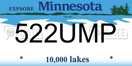 522UMP Minnesota License Plate
