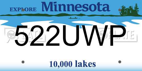 522UWP Minnesota License Plate