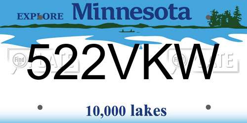522VKW Minnesota License Plate