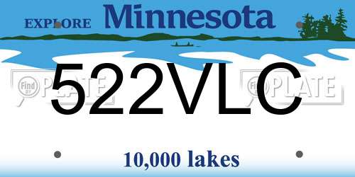 522VLC Minnesota License Plate