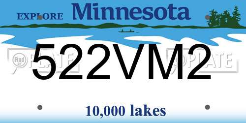 522VM2 Minnesota License Plate
