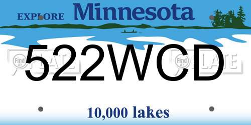 522WCD Minnesota License Plate