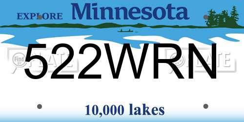 522WRN Minnesota License Plate