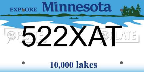 522XAT Minnesota License Plate