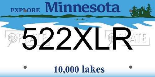 522XLR Minnesota License Plate