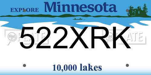 522XRK Minnesota License Plate