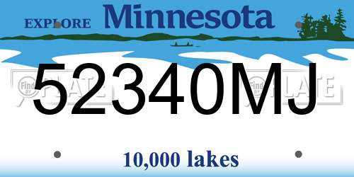 52340MJ Minnesota License Plate