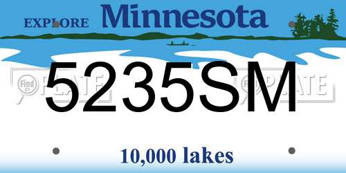 5235SM Minnesota License Plate
