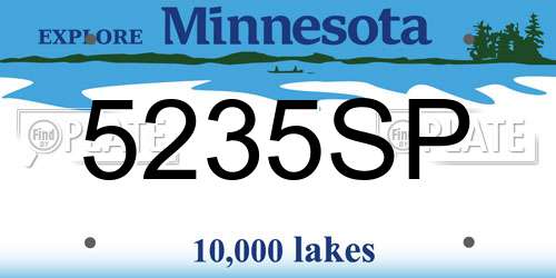 5235SP Minnesota License Plate