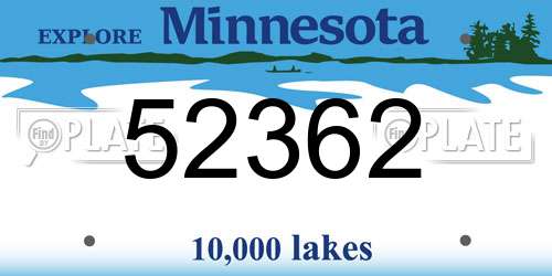 52362 Minnesota License Plate