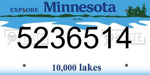 5236514 Minnesota License Plate