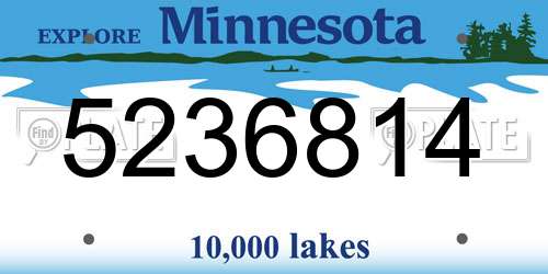 5236814 Minnesota License Plate