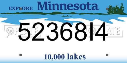 52368I4 Minnesota License Plate