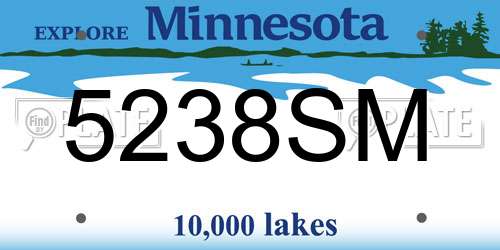 5238SM Minnesota License Plate