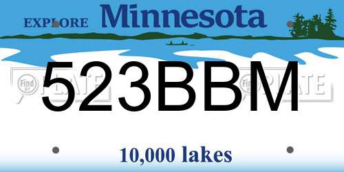 523BBM Minnesota License Plate