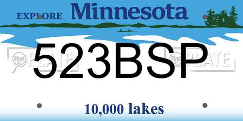 523BSP Minnesota License Plate