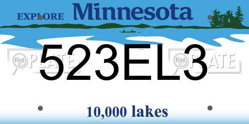 523EL3 Minnesota License Plate