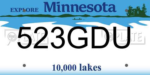 523GDU Minnesota License Plate