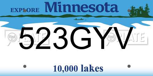 523GYV Minnesota License Plate