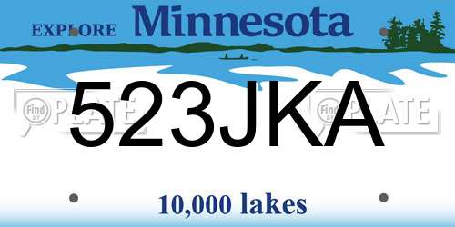 523JKA Minnesota License Plate